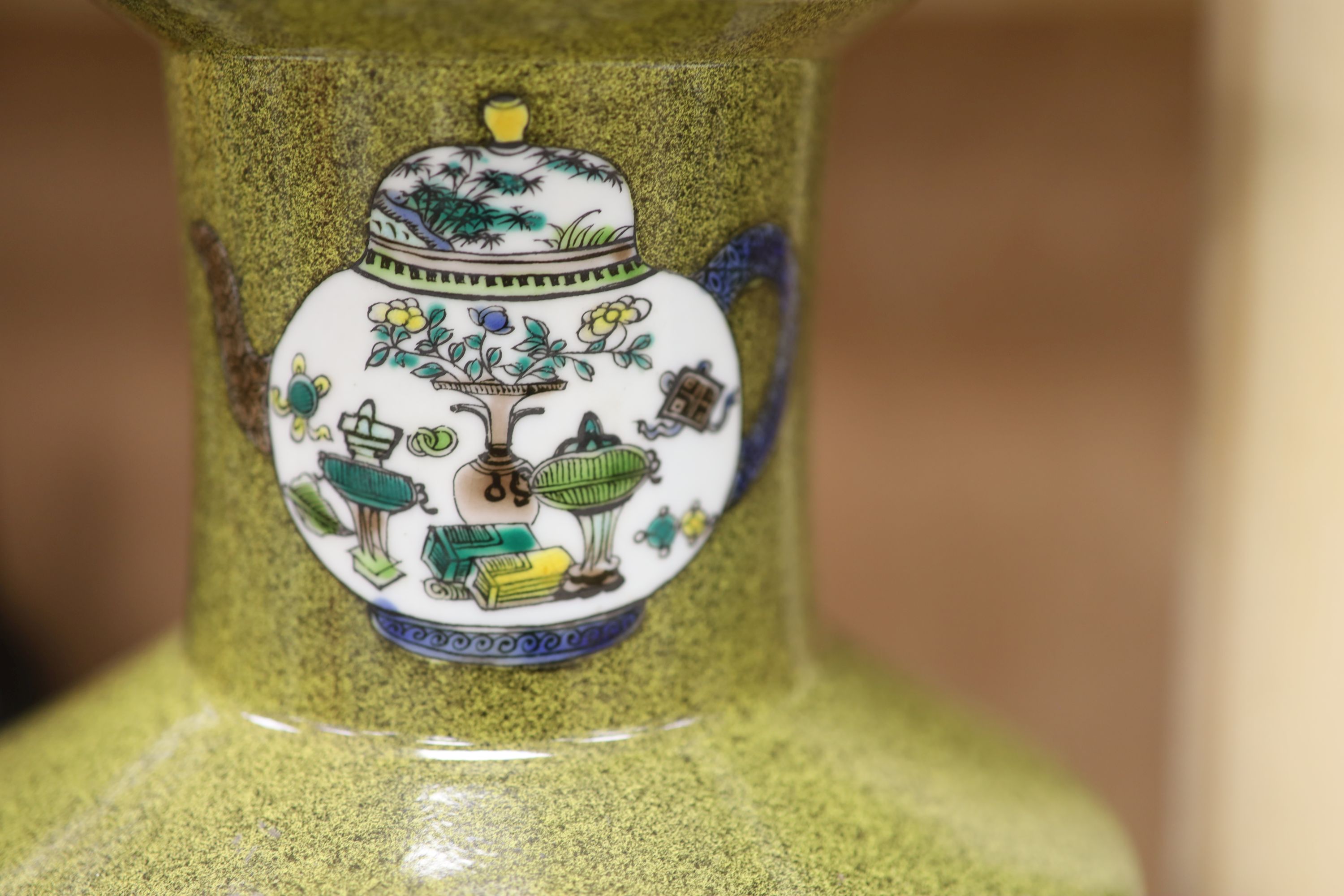 Two 20th century Chinese vases, one famille noire, height 50cm